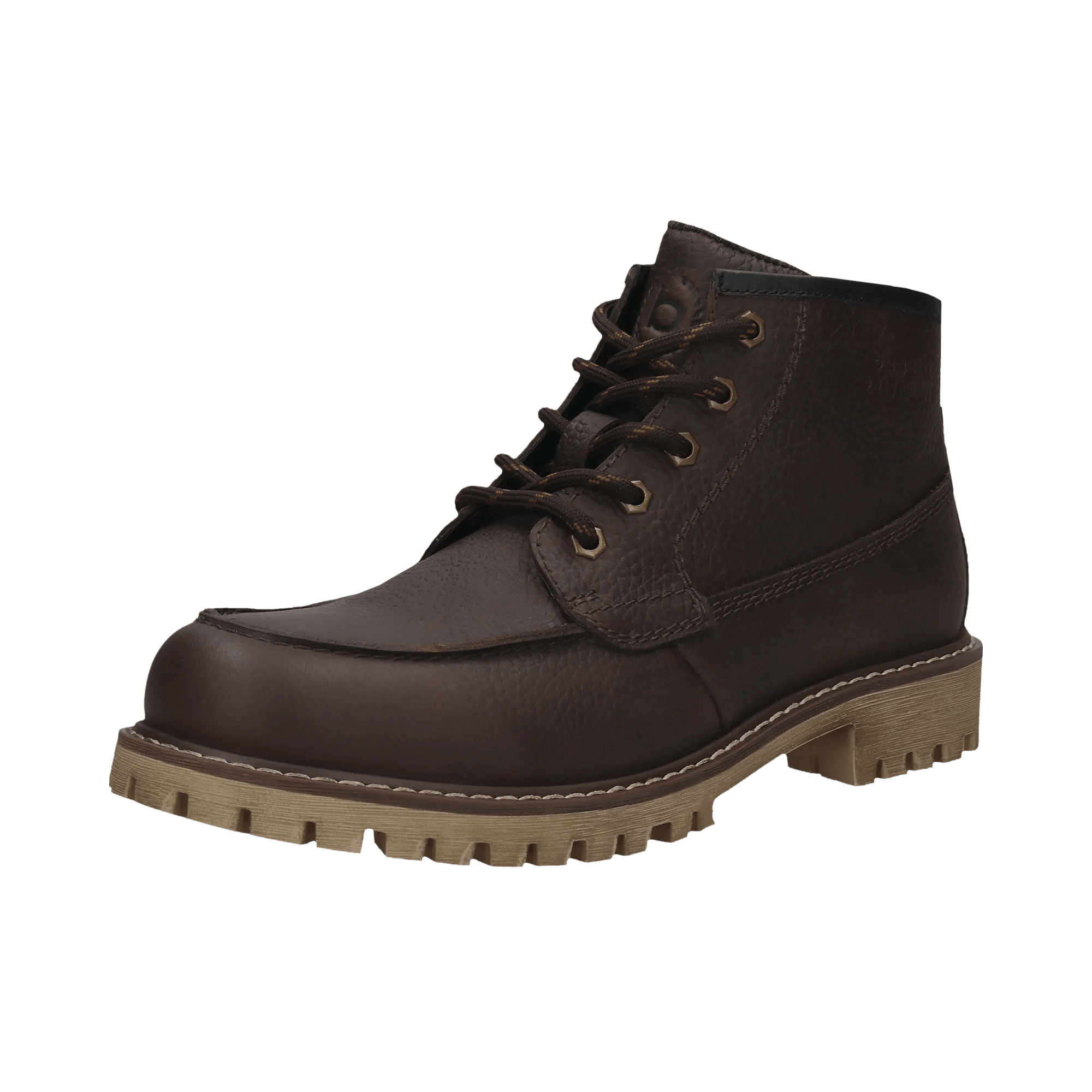 BUGATTI Dark Brown Leather Lace-Up Boot
