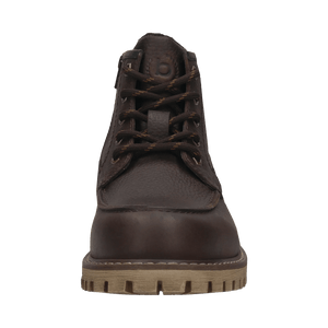 BUGATTI Dark Brown Leather Lace-Up Boot