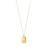 Load image into Gallery viewer, Gold necklace with a pendant on a white background
