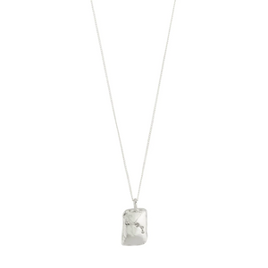 Necklace with a rectangular pendant on a white background