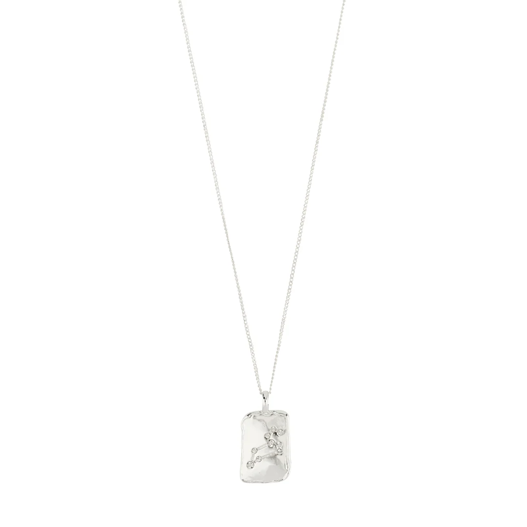 Necklace with a rectangular pendant on a white background