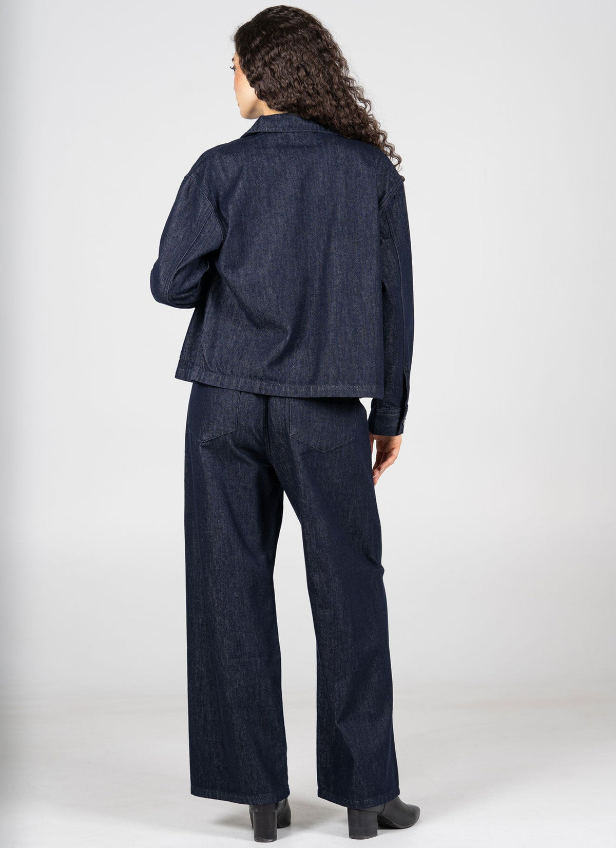 C'EST MOI Wide Leg Tie Front Denim Pant