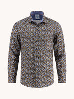 Load image into Gallery viewer, Dress shirt with geometric pattern.  
