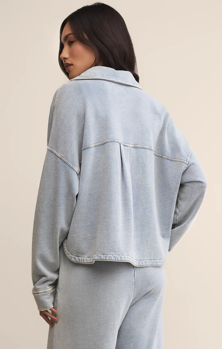 ZSUPPLY All Day Cropped Knit Denim Jacket