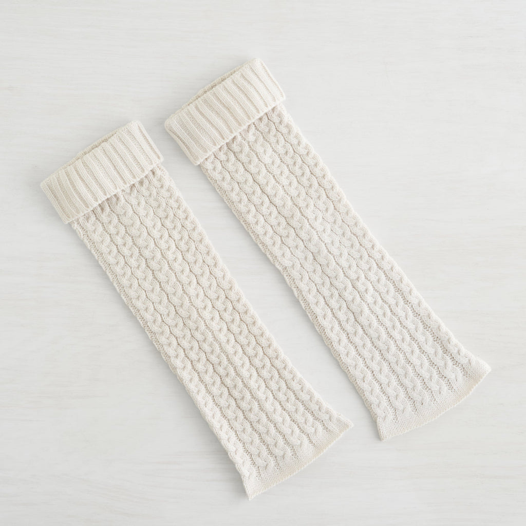 White knitted Legwarmers. 