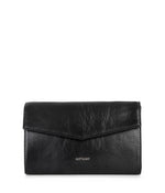 Load image into Gallery viewer, Black leather clutch with 'Matt &amp; Nat' branding on a white background
