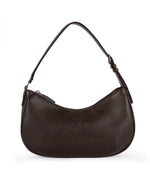 Load image into Gallery viewer, Brown vegan leather half moon shoulder bag
