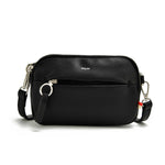 Load image into Gallery viewer, Black vegan leather crossbody bag with visible Co Lab brand name on a white background
