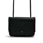 Load image into Gallery viewer, Black vegan leather crossbody bag on a white background
