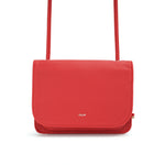 Load image into Gallery viewer, Red vegan handbag with 'Colab' branding on a white background
