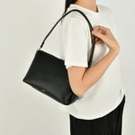 Load image into Gallery viewer, Black vegan leather shoulder bag
