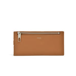 Load image into Gallery viewer, Brown vegan leather flat wallet
