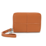 Load image into Gallery viewer, Orange vegan leather wristlet wallet
