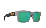 Load image into Gallery viewer, Sunglasses with gray frame and green lenses on a white background
