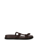 Load image into Gallery viewer, Brown vegan leather open sandal
