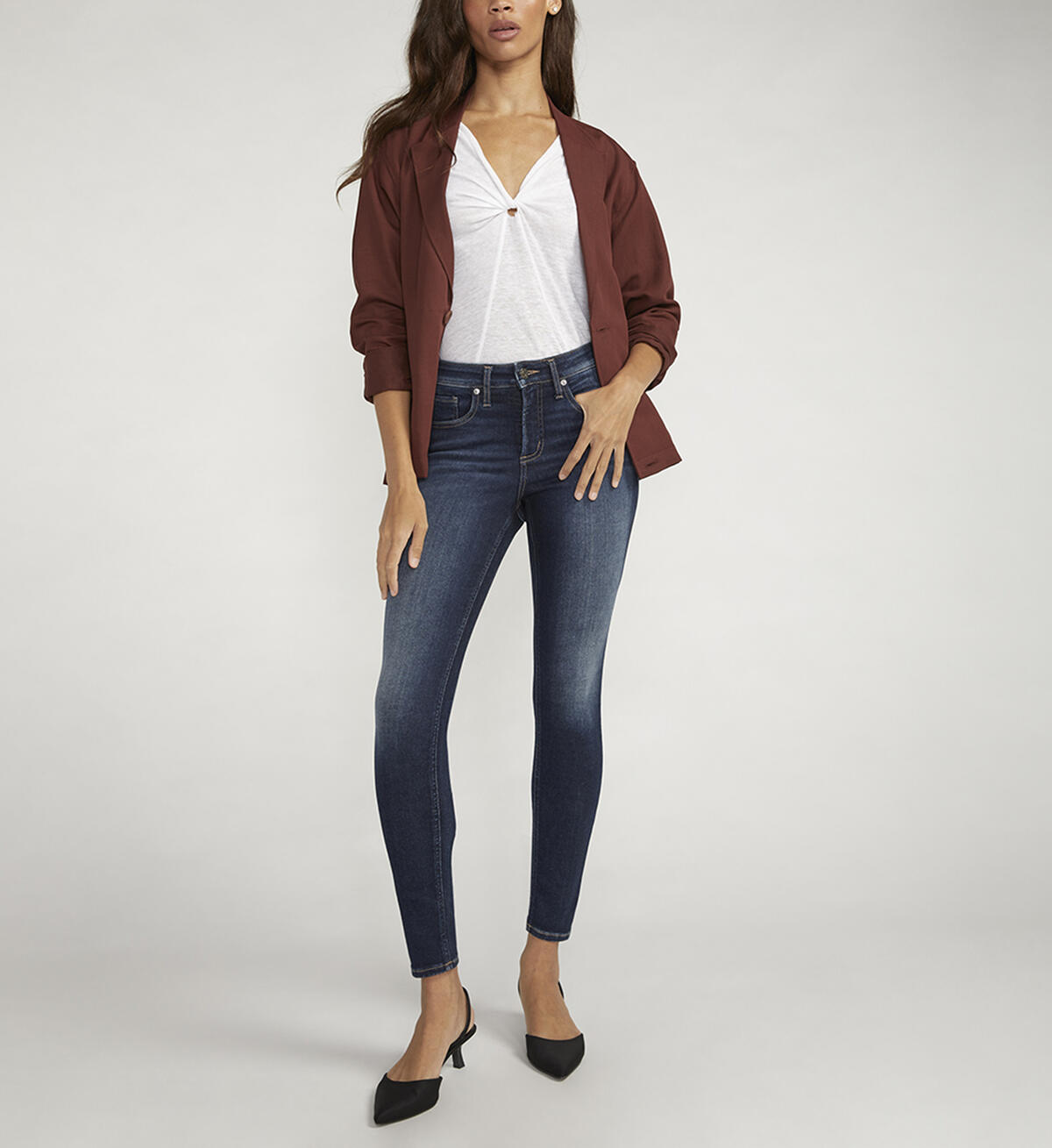 SILVER JEANS Infinite Fit Mid Rise Skinny - Indigo