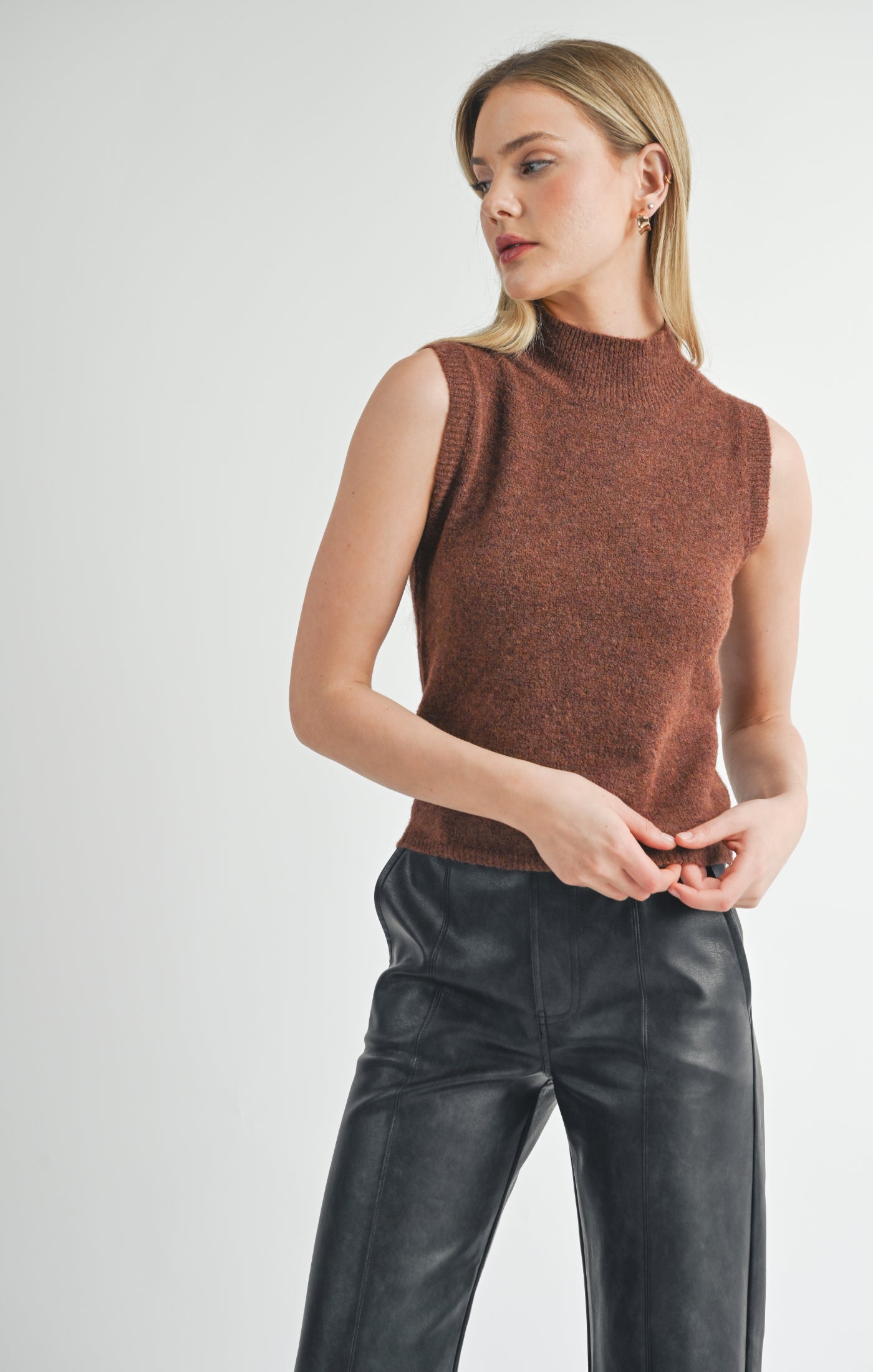 SAGE THE LABEL Brianna Turtleneck Sweater Tank