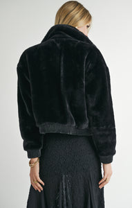 SAGE THE LABEL Daring Vegan Fur Zip Up Jacket