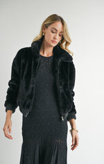 Load image into Gallery viewer, SAGE THE LABEL Daring Vegan Fur Zip Up Jacket
