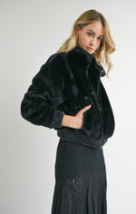 Load image into Gallery viewer, SAGE THE LABEL Daring Vegan Fur Zip Up Jacket
