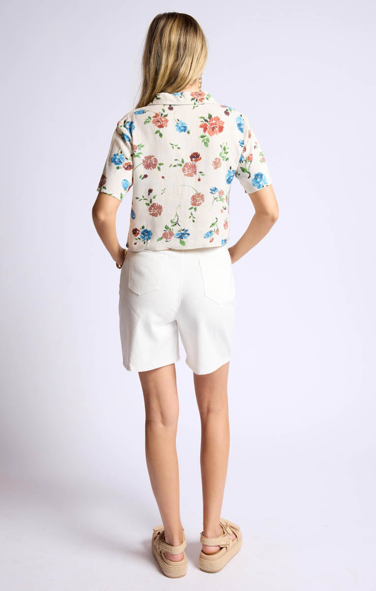 SAGE THE LABEL Pressed Flowers Cropped Shirt