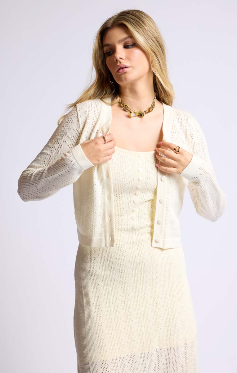 SAGE THE LABEL Wild Honey Button Cropped Cardi