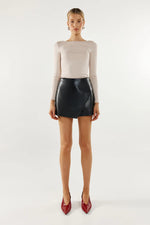 Load image into Gallery viewer, Faux leather high rise skort
