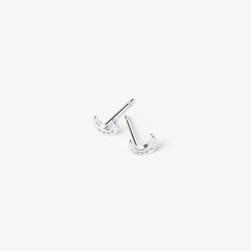 HILLBERG & BERK Mini Lunar Pavé Stud Earrings