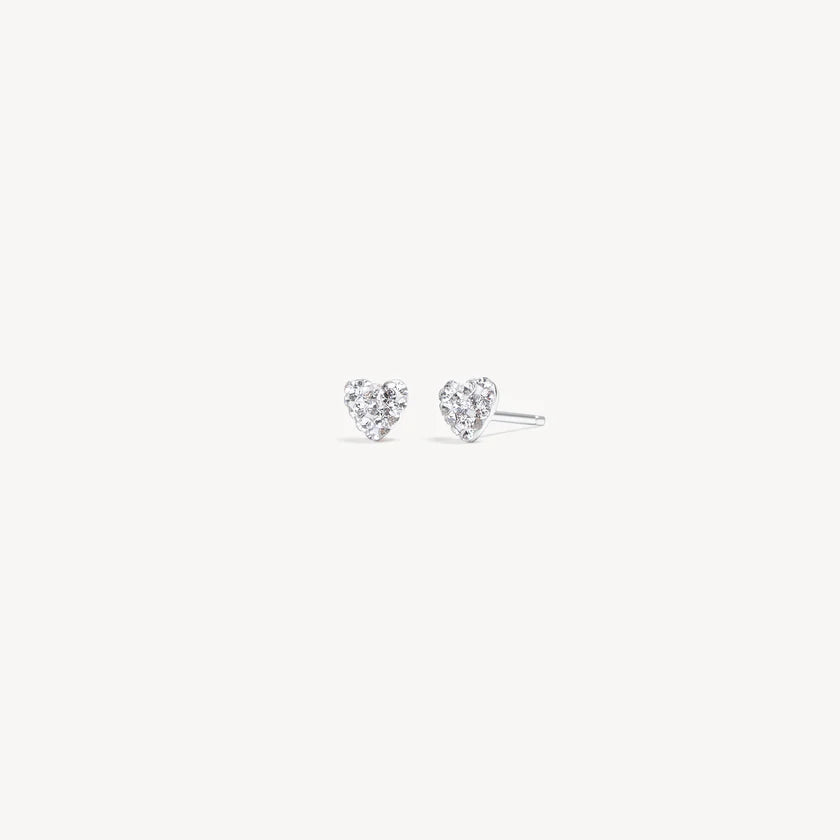 HILLBERG & BERK Mini Heart Sparkle Studs