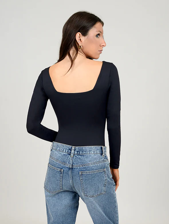 RD STYLE Stacy Square Neck Long Sleeve Bodysuit