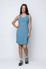 Load image into Gallery viewer, Woman's blue tank dress
