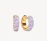 Load image into Gallery viewer, HILLBERG &amp; BERK Small Poppy &amp; Orchid Sparkle Reversible Hoops
