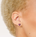 Load image into Gallery viewer, HILLBERG &amp; BERK Ruby Heart Stud Earrings
