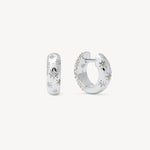 Load image into Gallery viewer, HILLBERG &amp; BERK Colourblock Starburst White/Silver Hoops
