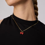 Load image into Gallery viewer, HILLBERG &amp; BERK Red Velvet Sparkle Bow Charm
