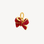 Load image into Gallery viewer, HILLBERG &amp; BERK Red Velvet Sparkle Bow Charm
