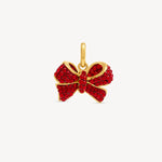 Load image into Gallery viewer, HILLBERG &amp; BERK Red Velvet Sparkle Bow Charm

