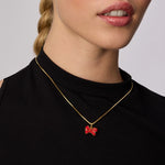 Load image into Gallery viewer, HILLBERG &amp; BERK Red Velvet Sparkle Bow Charm
