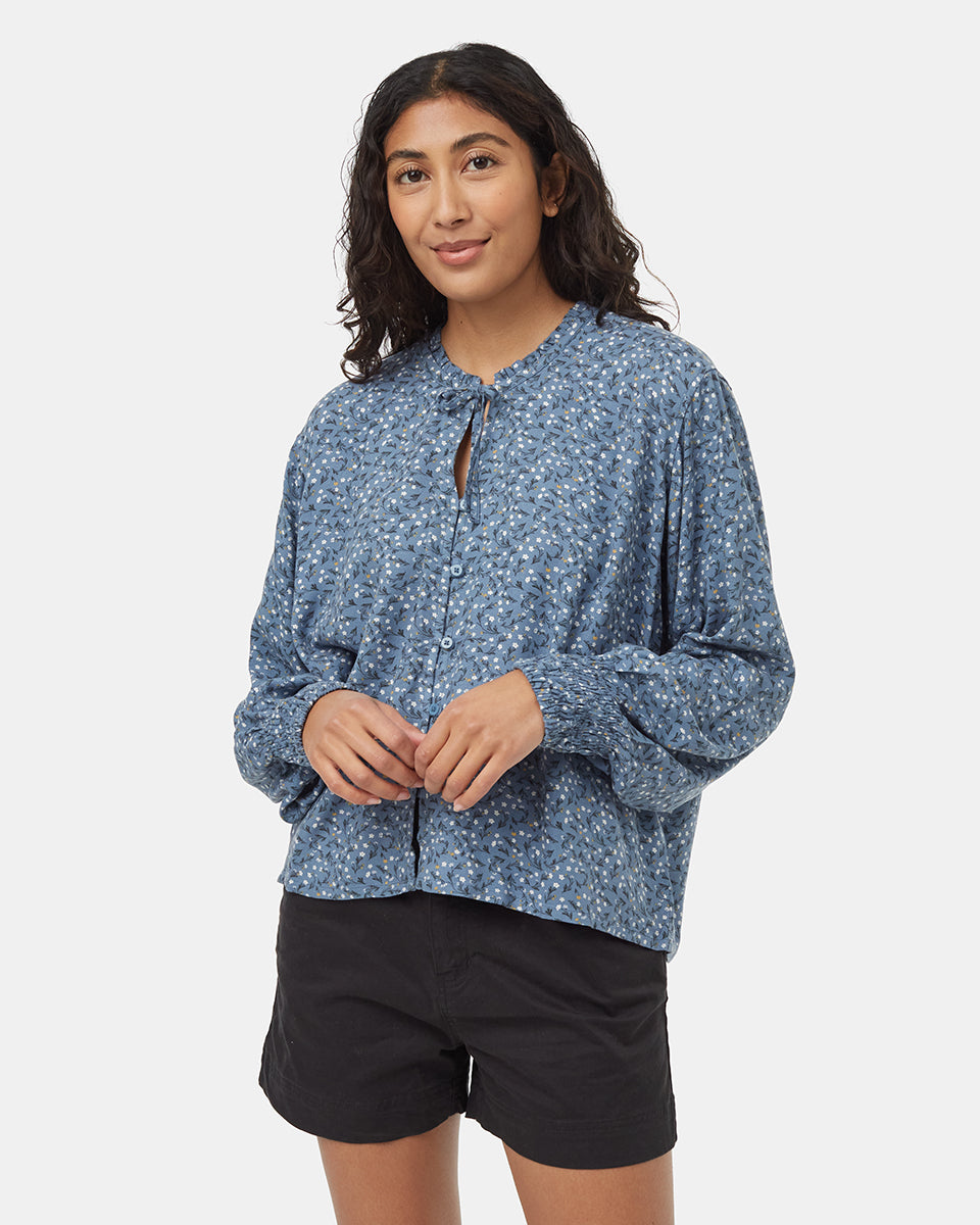 TENTREE EcoWoven Crepe Smocked Blouse