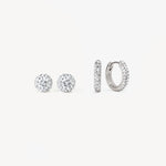 Load image into Gallery viewer, HILLBERG &amp; BERK Always On Sparkle Hoops and Stud Gift Set -White
