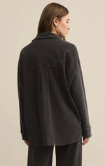 Load image into Gallery viewer, ZSUPPLY All Day Black Knit Denim Jacket
