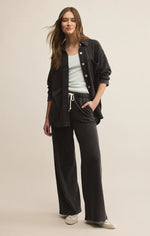 Load image into Gallery viewer, ZSUPPLY All Day Black Knit Denim Jacket
