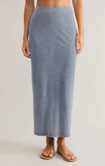 Load image into Gallery viewer, ZSUPPLY Gail Jersey Denim Midi Skirt
