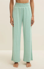 Load image into Gallery viewer, Smocked waistband green/blue lounge pants
