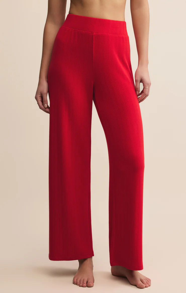 Red lounge wide leg high rise lounge pants