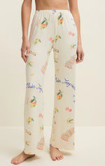 Load image into Gallery viewer, Lounge pants with elastic waist with a tropical pattern
