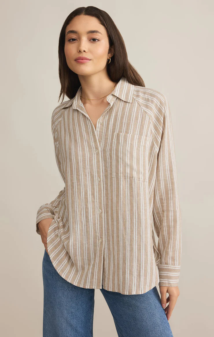 ZSUPPLY The Perfect Linen Stripe Top