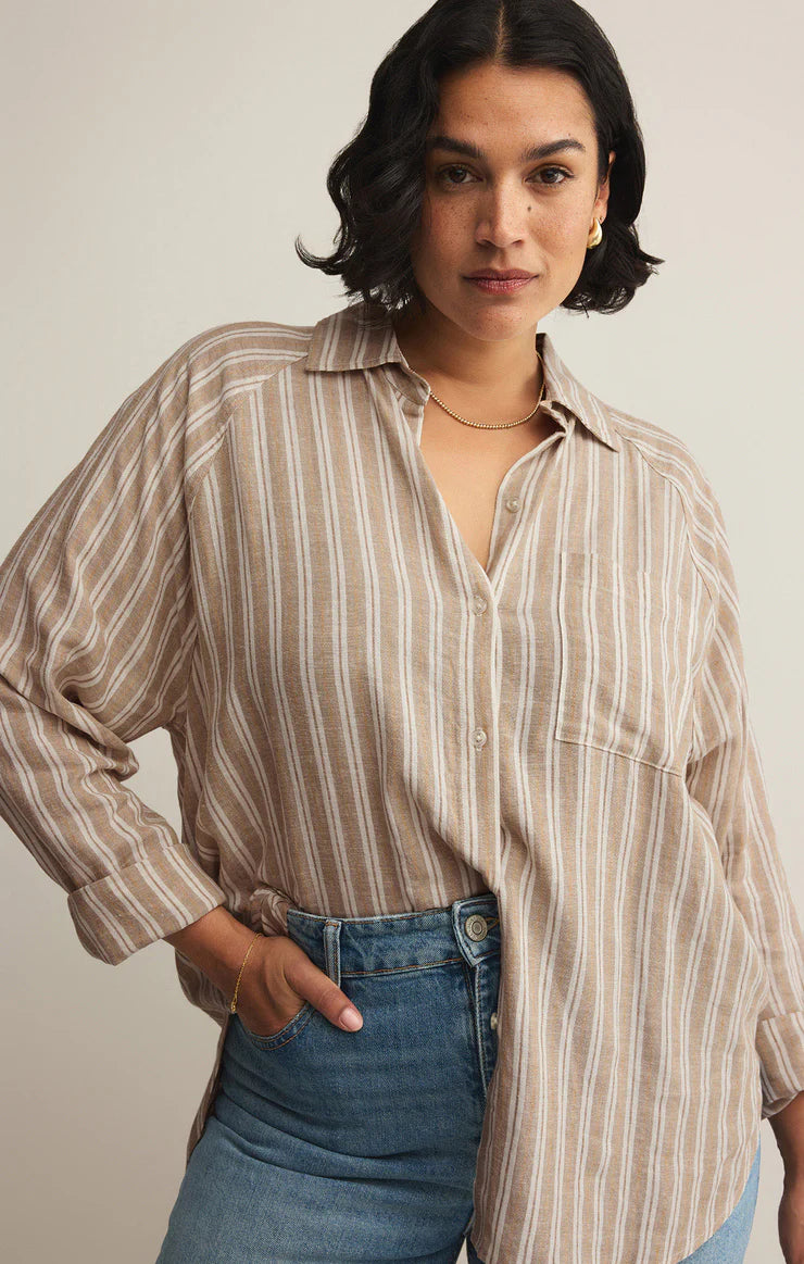 ZSUPPLY The Perfect Linen Stripe Top