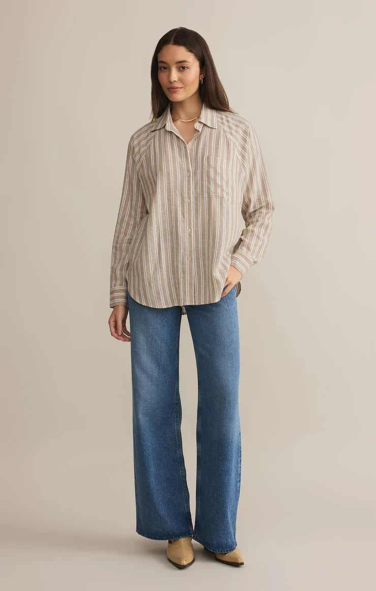 ZSUPPLY The Perfect Linen Stripe Top