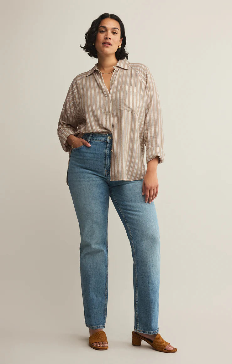 ZSUPPLY The Perfect Linen Stripe Top